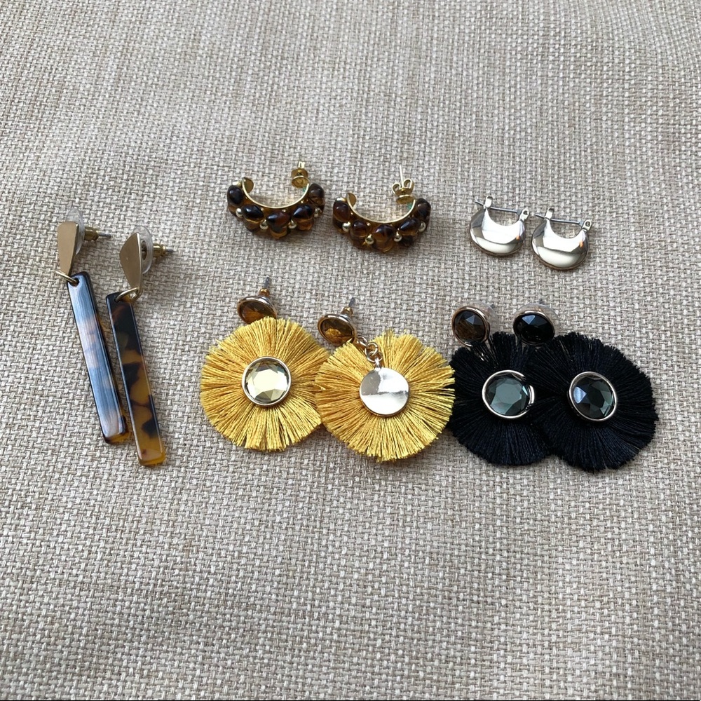 Set of 5 Gold Toned Earrings